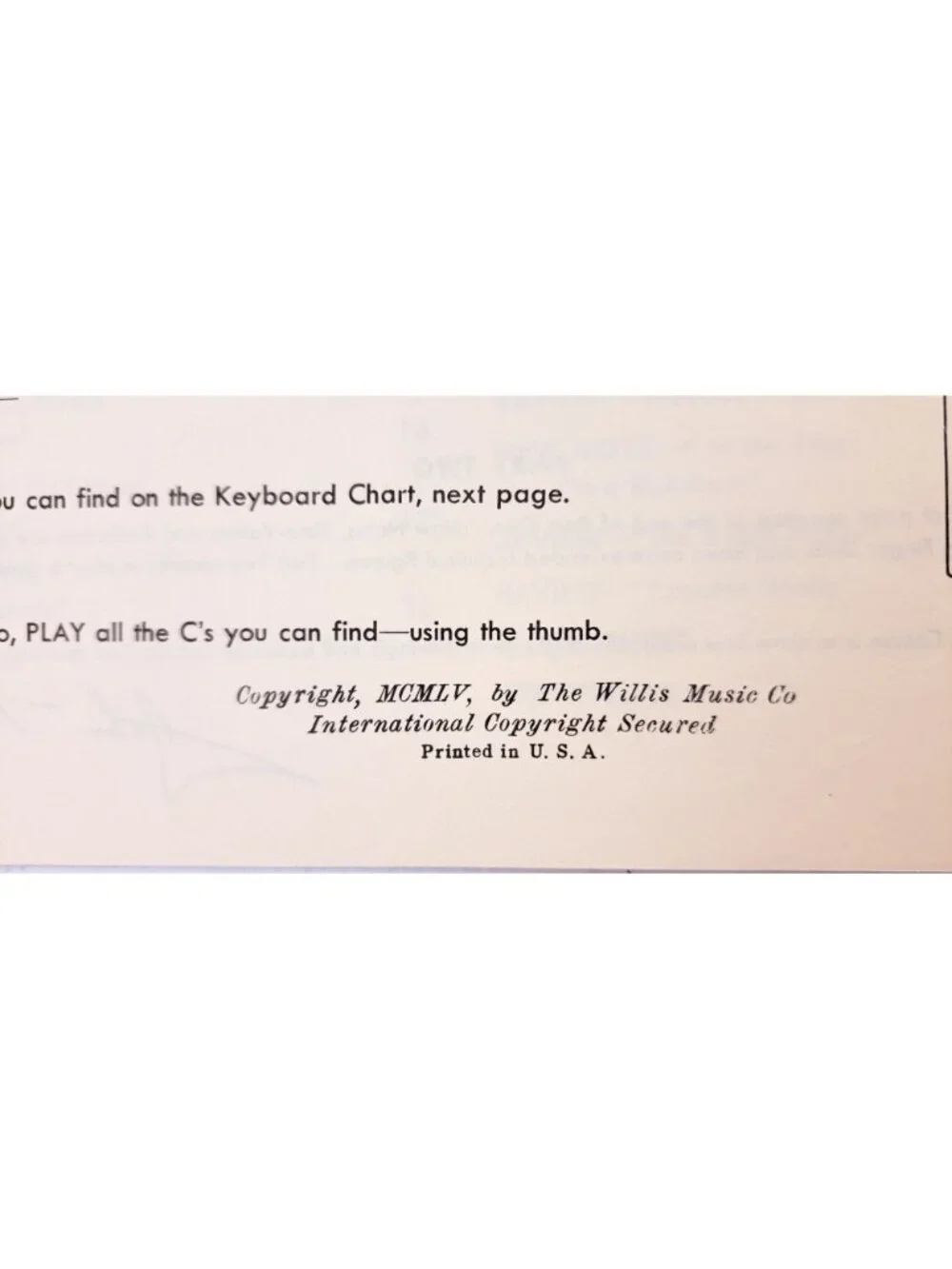 Vintage John Thompson's Easiest Piano Course Part One Music Book 1955 Instruct